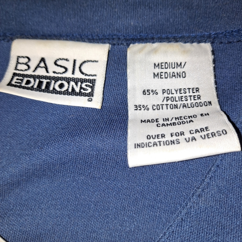 Basic Editions Navy Blue Sleeveless Button Up Min… - image 6